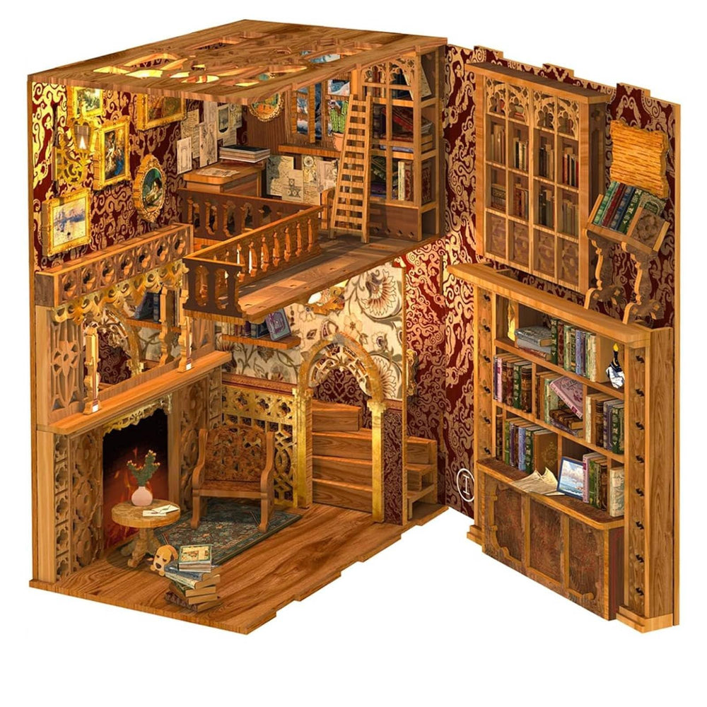 Fsolis Book Nook Kit dust cover keeps the finished diorama dust-free