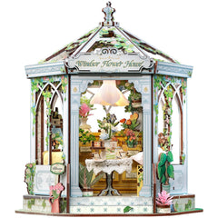 Fsolis Book Nook Kit Flower Shop front view, ideal desk decor and relaxing miniature craft.