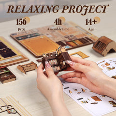 Fsolis Book Nook Kit features a tiny frog detail for charm.