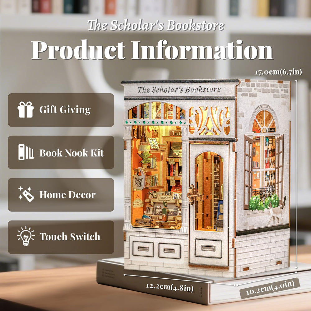 Fsolis Book Nook Kit LED lighting adds cozy glow to display