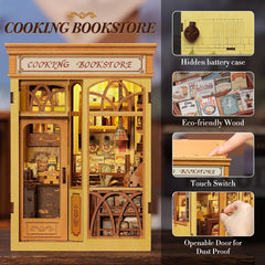 Fsolis Book Nook Kit includes miniature books for realistic shelves.