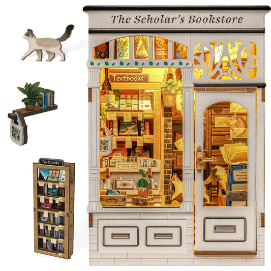 Fsolis Book Nook Kit muse bookstore diorama enhances shelf appeal
