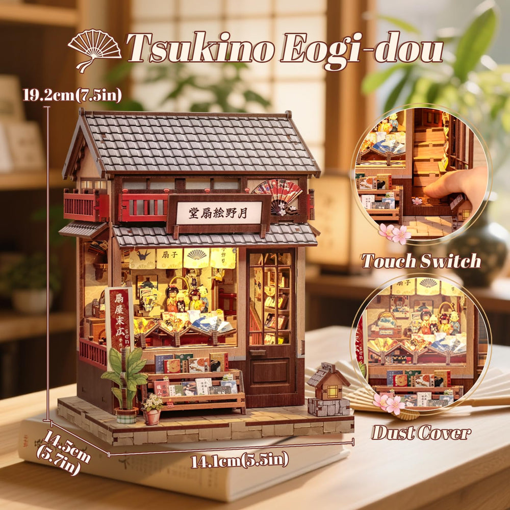 Fsolis Book Nook Kit shelf decor close-up shows Japanese aesthetic