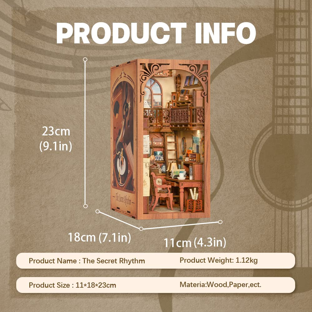 Fsolis Book Nook Kit shelf decor idea to elevate bookends.
