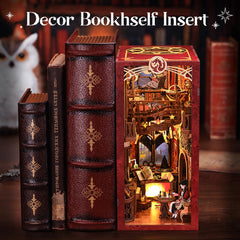 Fsolis Book Nook Kit decorates shelves with a charming miniature library insert