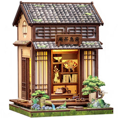 Fsolis Book Nook Kit Tea Room display for a cozy bookshelf.
