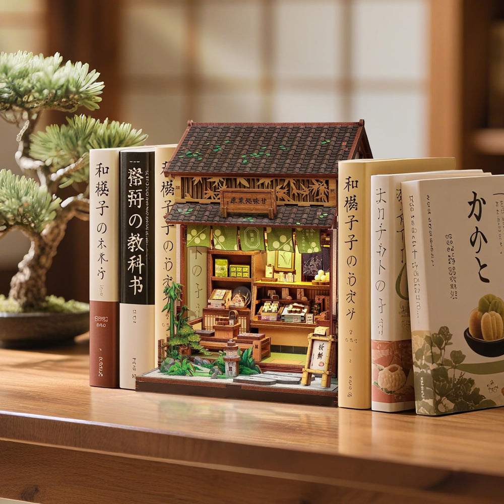 Fsolis Book Nook Kit tea-time setup offers calming, immersive display
