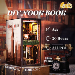 Fsolis Book Nook with sensor touch LED lights for warm ambiance.