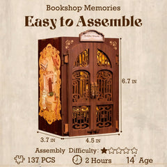 Fsolis Book Nook Kit mini library decor on a shelf