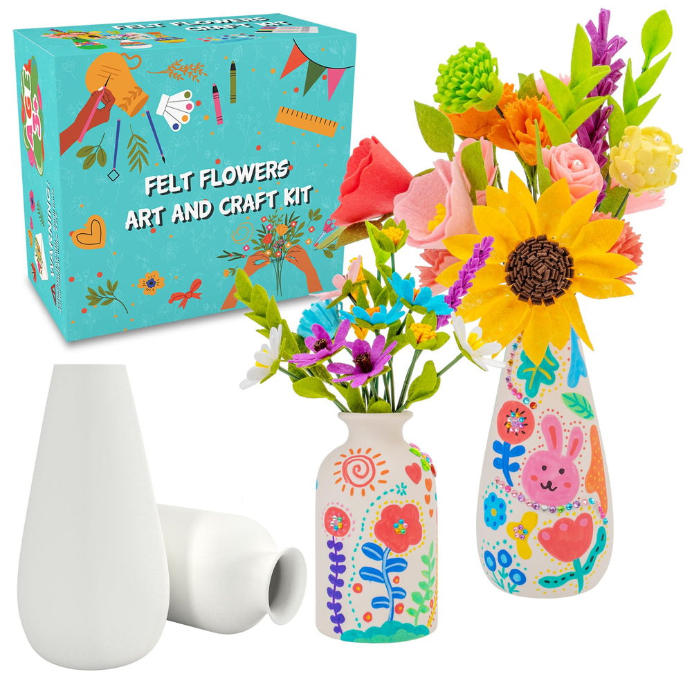 FTBox felt flowers bouquet being assembled, fostering creativity and steady hand skills.