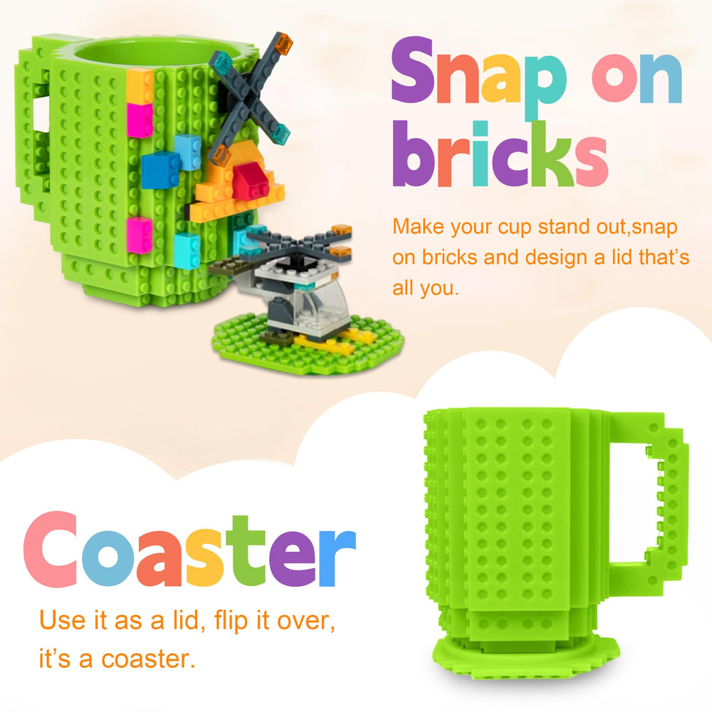 Close-up of FUBARBAR brick mug showing bricks and green finish