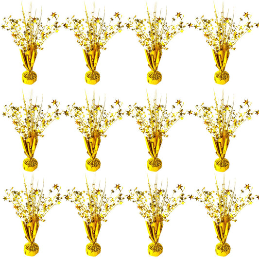FUBININA 12-pack gold star centerpieces for festive table decor