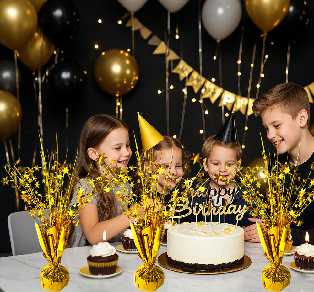 FUBININA gold pentagram centerpieces enhance star-themed celebrations