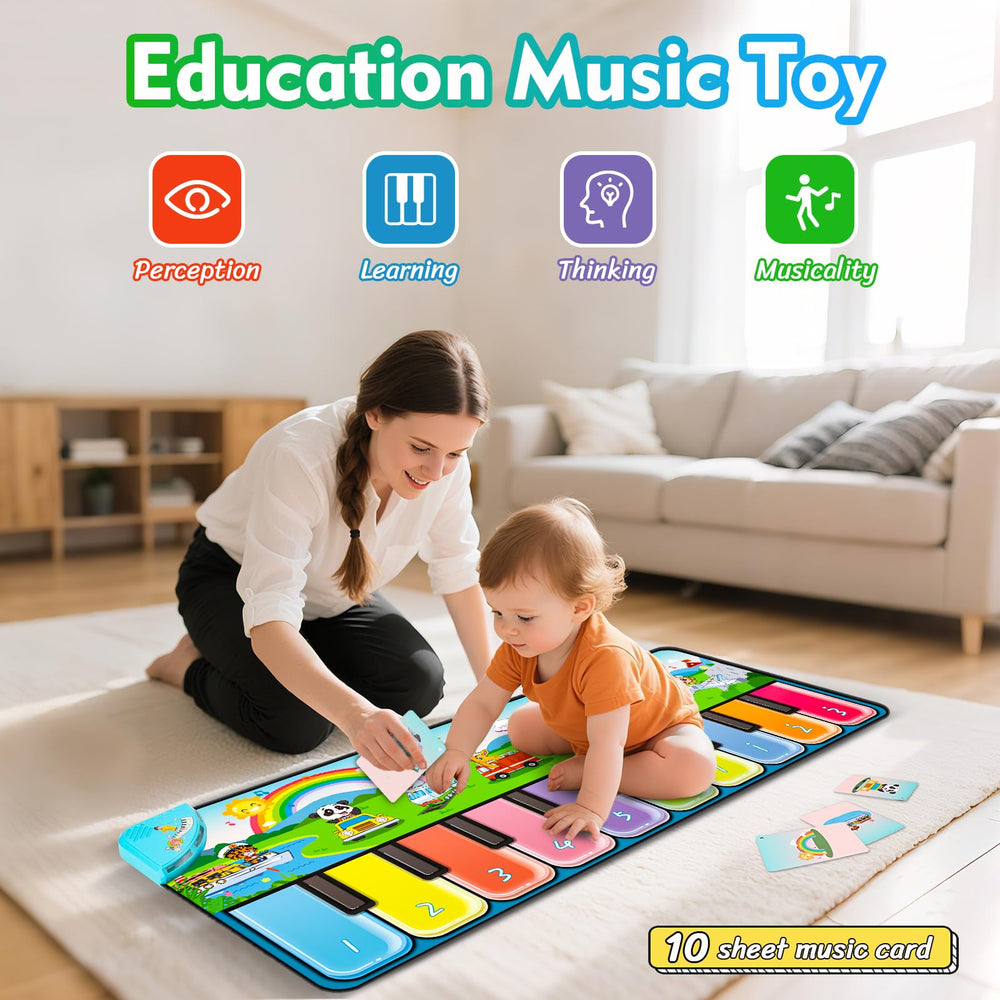 FUCEORUY Piano Mat kid-size keys are easy for tiny hands to press