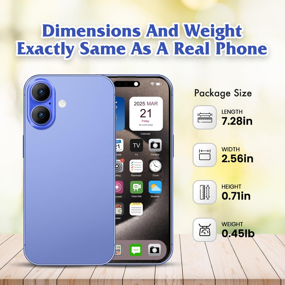 FufoneUS dummy phone blue rainbow back view for displays