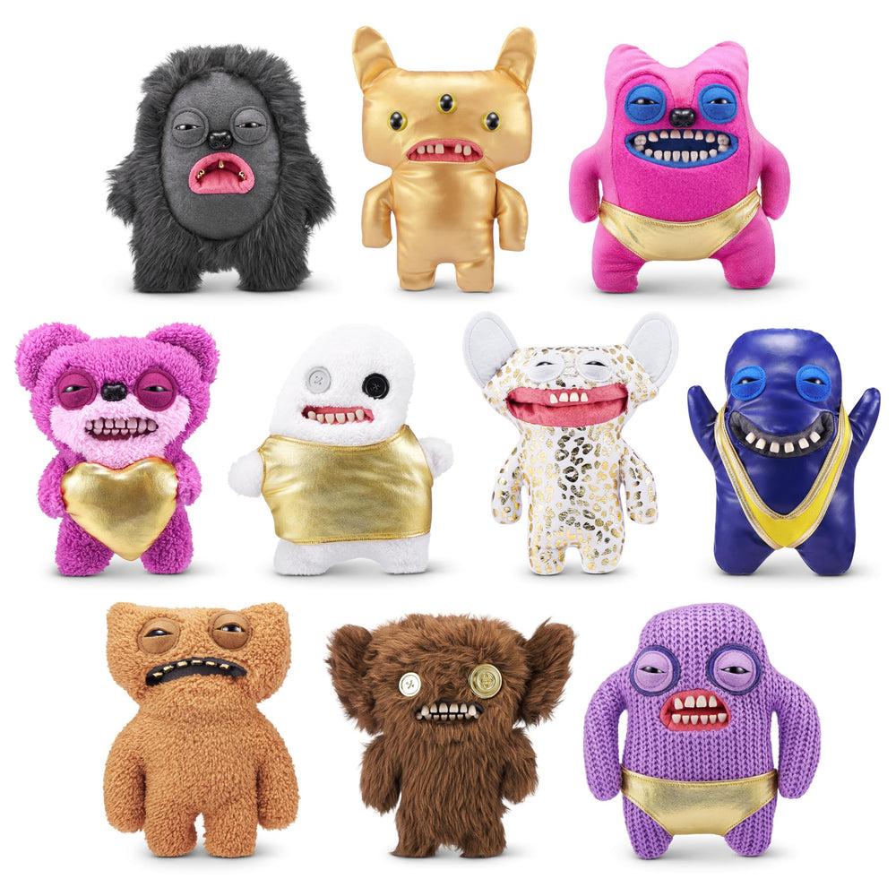 Fuggler Gold Fuggs toy collection lineup for fans and collectors.