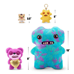 Fuggler Gold Fuggs human teeth close-up: eerie smile on a quirky plush.