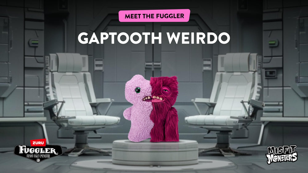Fuggler Misfit with human-like teeth creates distinctive display and conversation starters.
