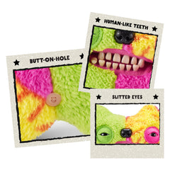 Fuggler Misfit Monster Series 1 9-inch rare button-hole detail adds collectible charm.
