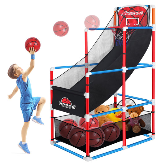 Fuilee Arcade Basketball Game Set shown in full setup for outdoor family fun