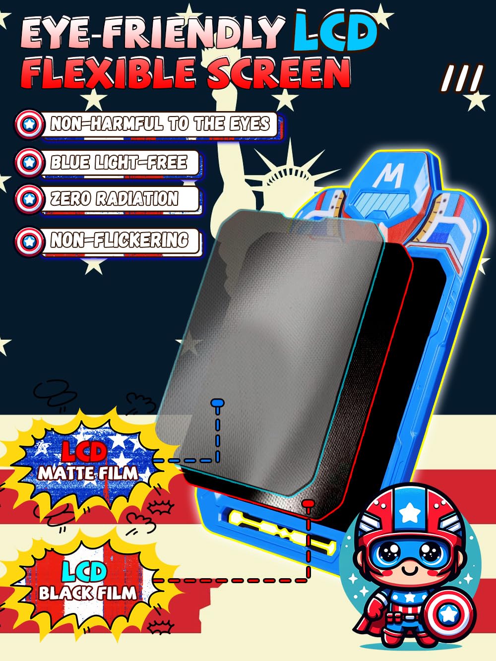 Fullware Mech Iron Hero LCD tablet standing design displaying artwork.