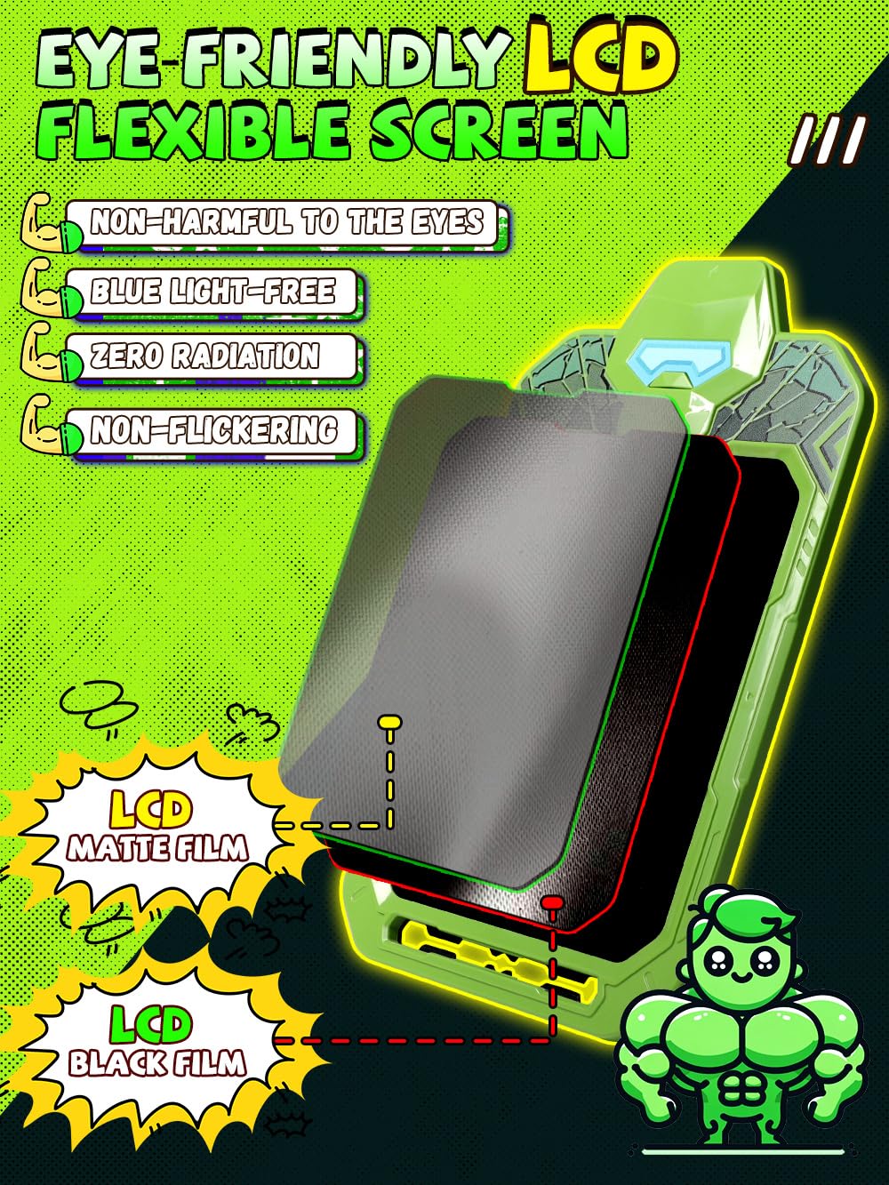 Fullware LCD tablet stand-up display showcasing artwork for sharing