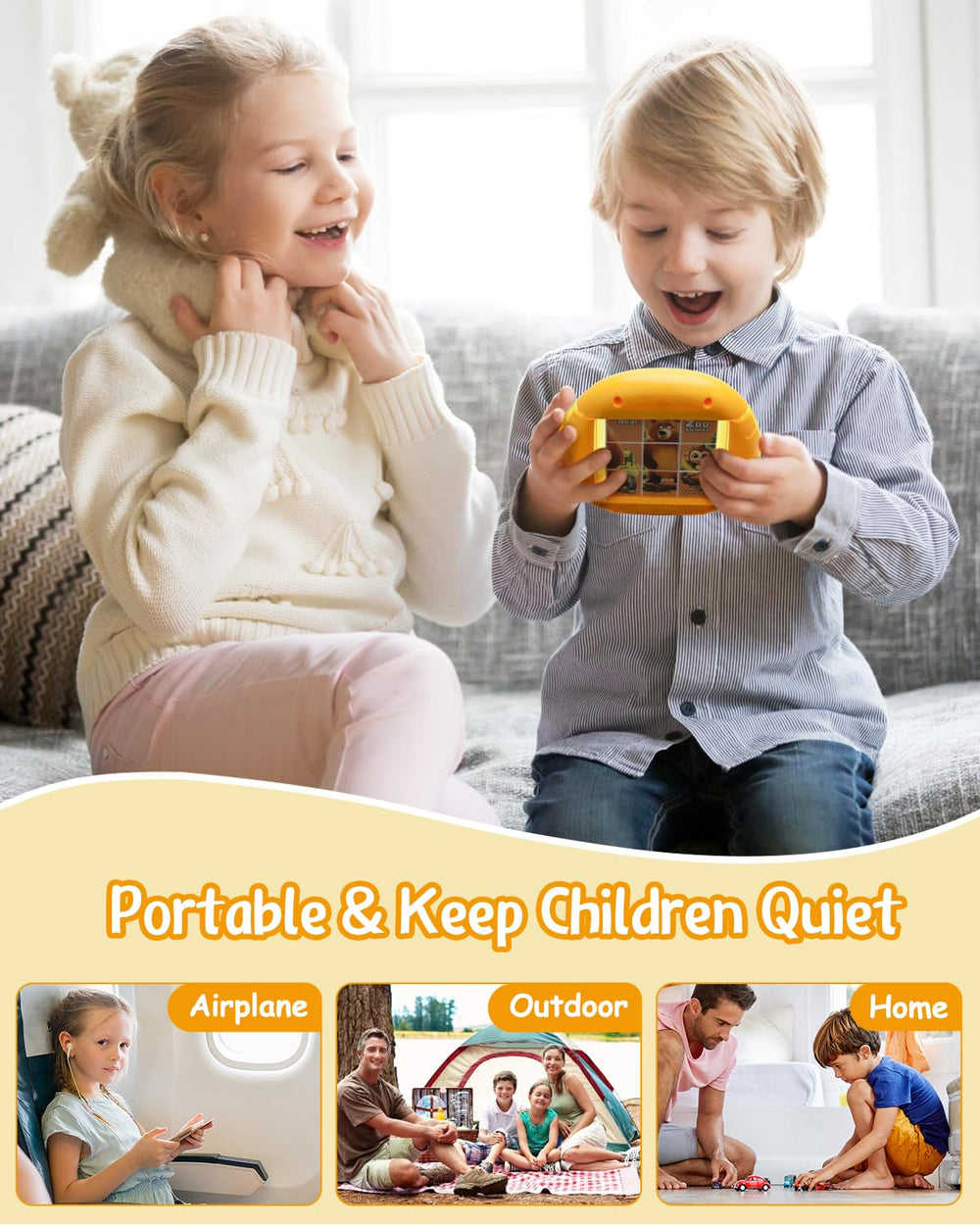 Fullware Rotating Puzzle kid holding the puzzle for portability