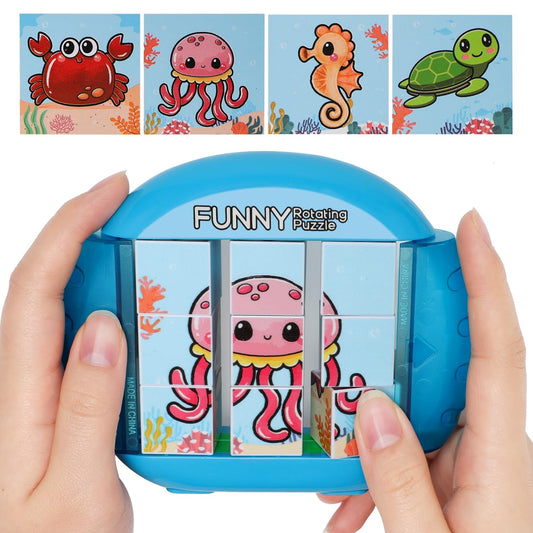 Fullware Rotating Puzzle with 9 cubes boosts fine motor play for kids.