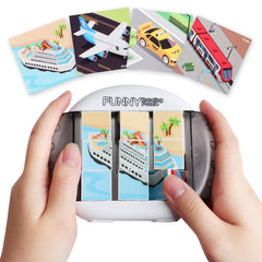 Fullware rotating puzzle during car ride promotes quiet travel play