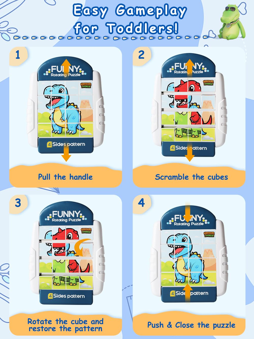 Fullware rotating puzzle travel compact offers quiet car-seat entertainment.