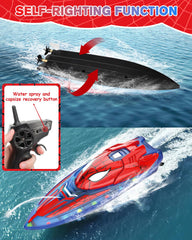 Fullware Spider Hero RC Boat demonstrates 164 ft control range in water.