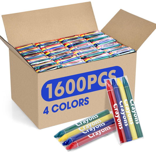 FUMILE 1600-count bulk crayon pack showing vibrant colors for classrooms and parties