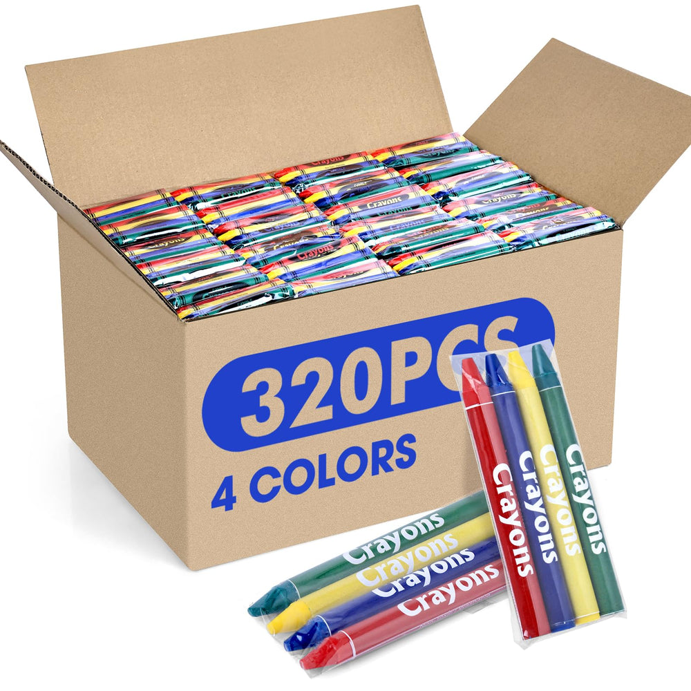 FUMILE 320-count crayons pack with vivid colors for classroom crafts.
