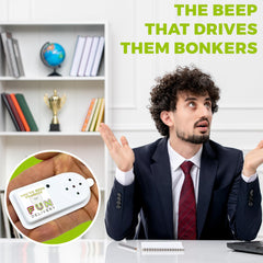 FUN delivery Bleepin' Battery packaging displays the device with other prank gadgets.