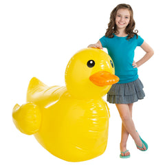 Fun Express yellow rubber duck pool float enhances summer gatherings