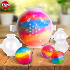 FUN KIDZ crystal powder mixing for colorful bouncy ball creation