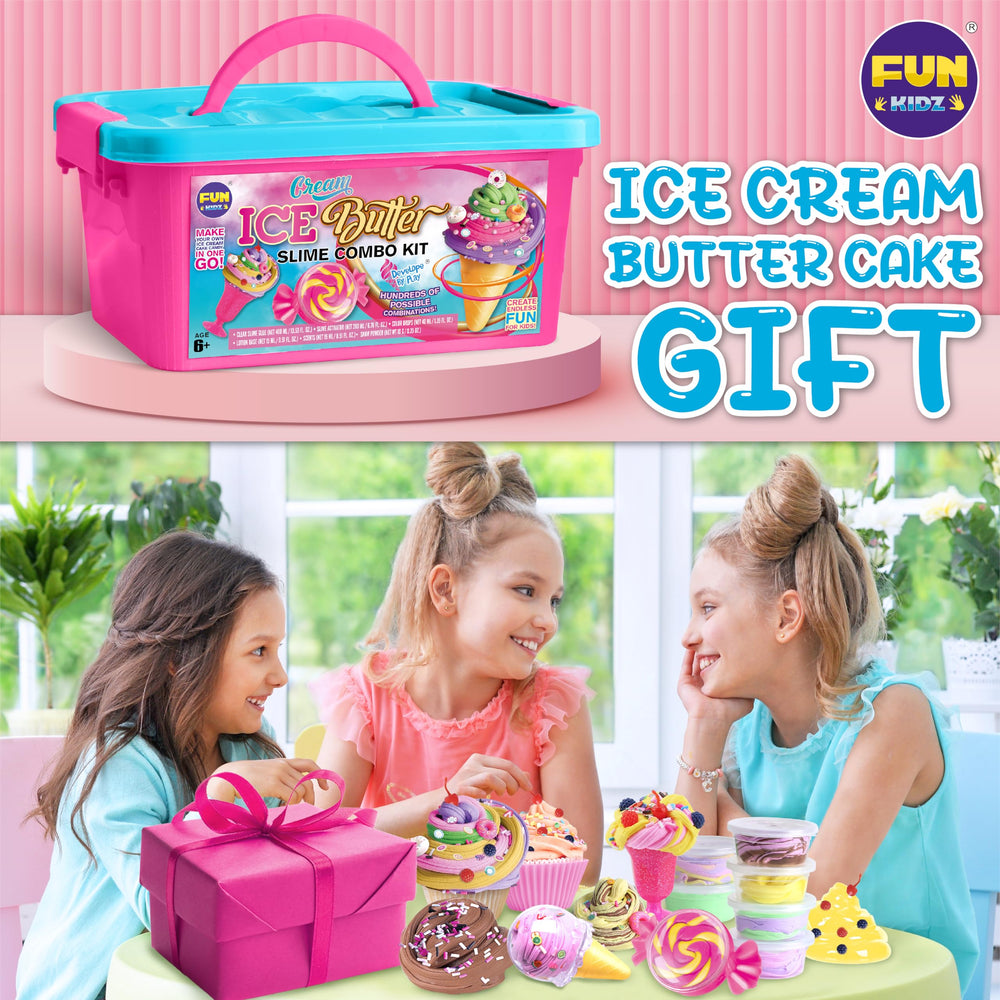 Fun Kidz Gift Butter Slime Kit charms and accessories spark personalized creations