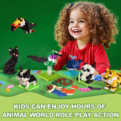 Fun Little Toys animal blocks arranged for party prize display.