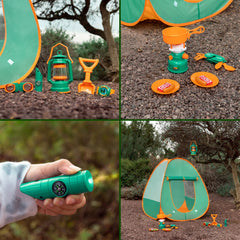 Fun Little Toys battery-powered gas stove lights up for realistic pretend cooking moments.