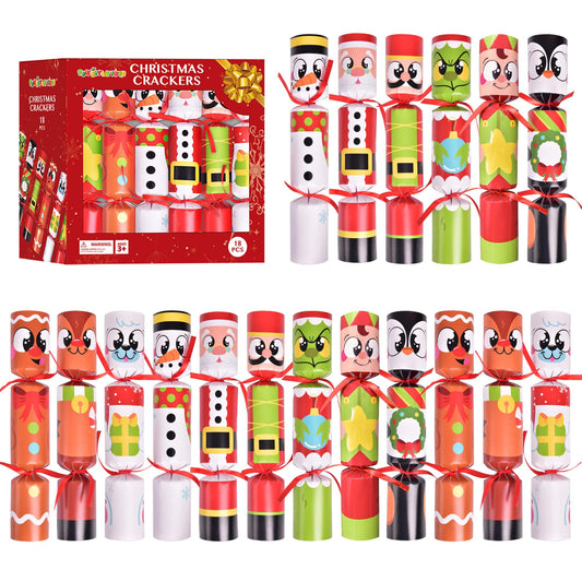 FUN LITTLE TOYS Christmas cracker with party hat, no snap design for safe festive fun.