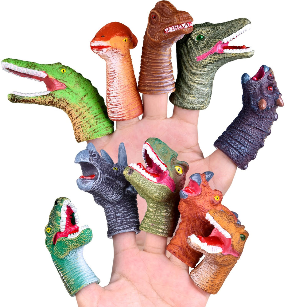 Fun Little Toys Tyrannosaurus puppet close-up sparks imagination.
