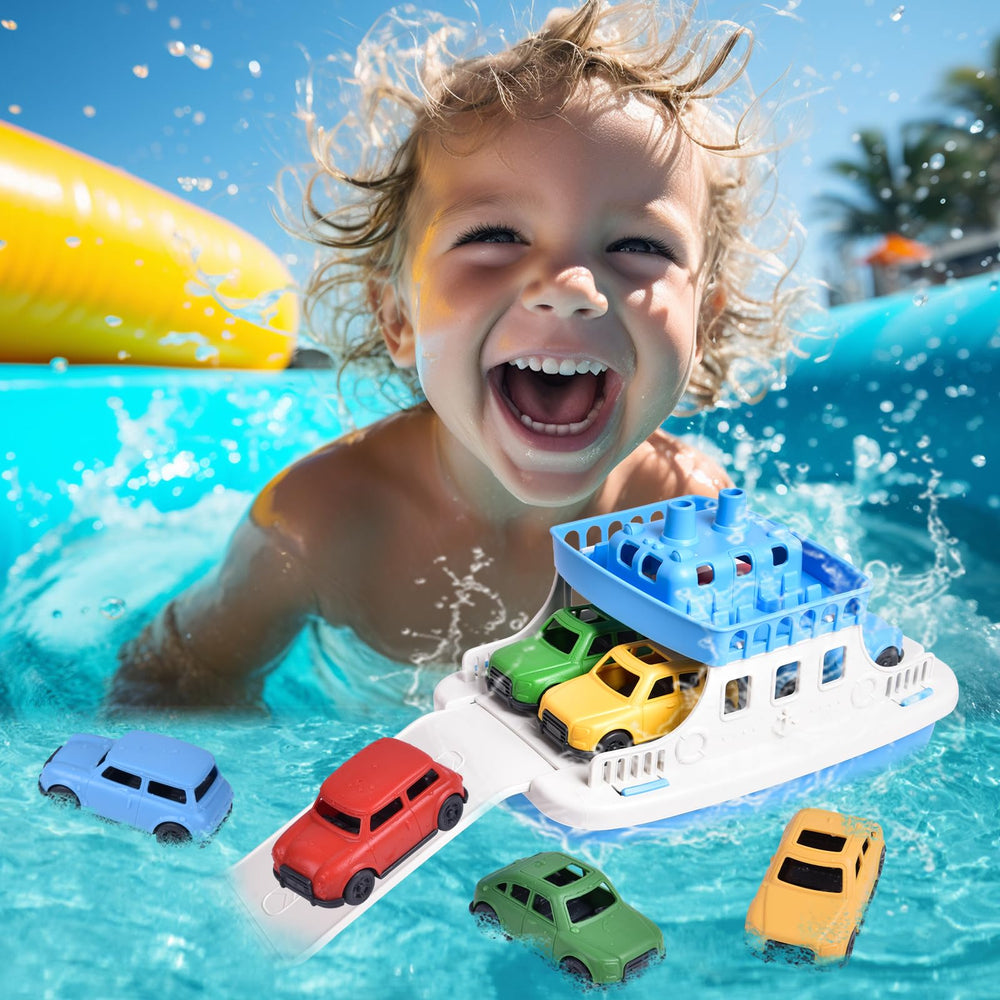 Fun Little Toys mini car toys set adds fast-paced play to tub.