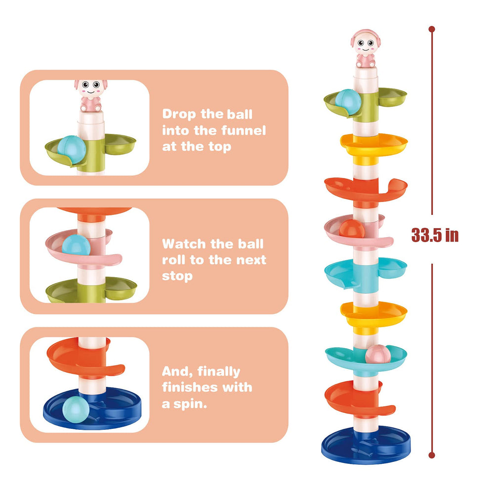 FUN LITTLE TOYS roller balls with sound beads boost sensory engagement during play.
