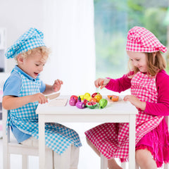 Fun Little Toys wood foods close-up highlights natural texture and quality.