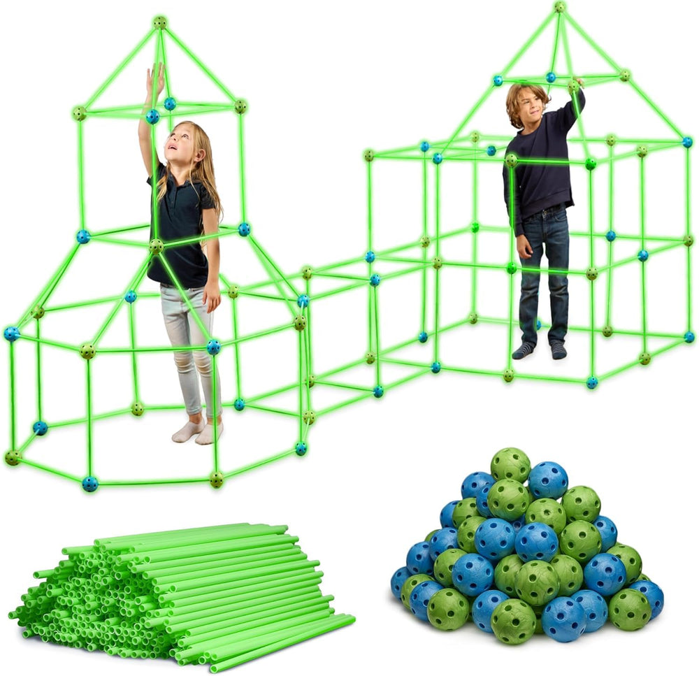 Funbelievable glow fort-building kit setup for imaginative nighttime play.