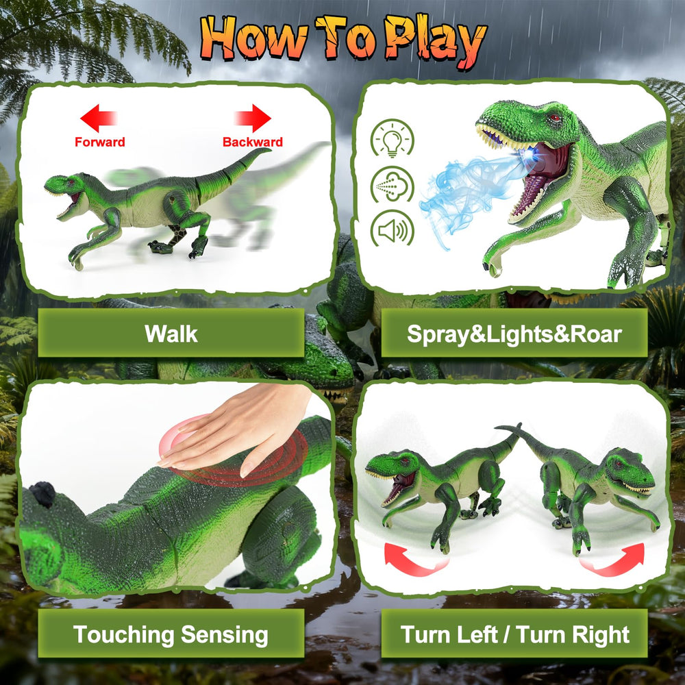 Funbud dinosaur back touch sensor for responsive play