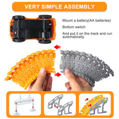 Funbud track assembly guides quick setup for new configurations and repeatable fun.