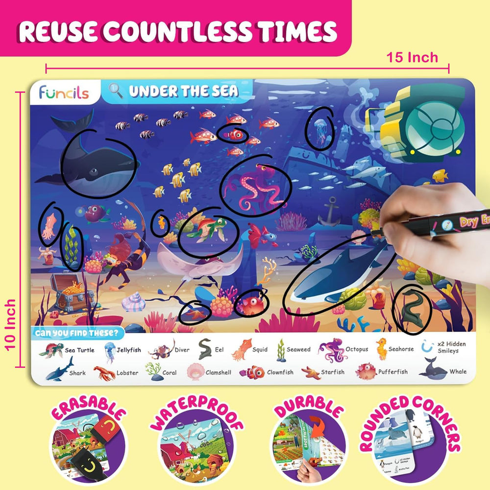 Funcils Seek and Find space theme mats spark curiosity and imaginative play