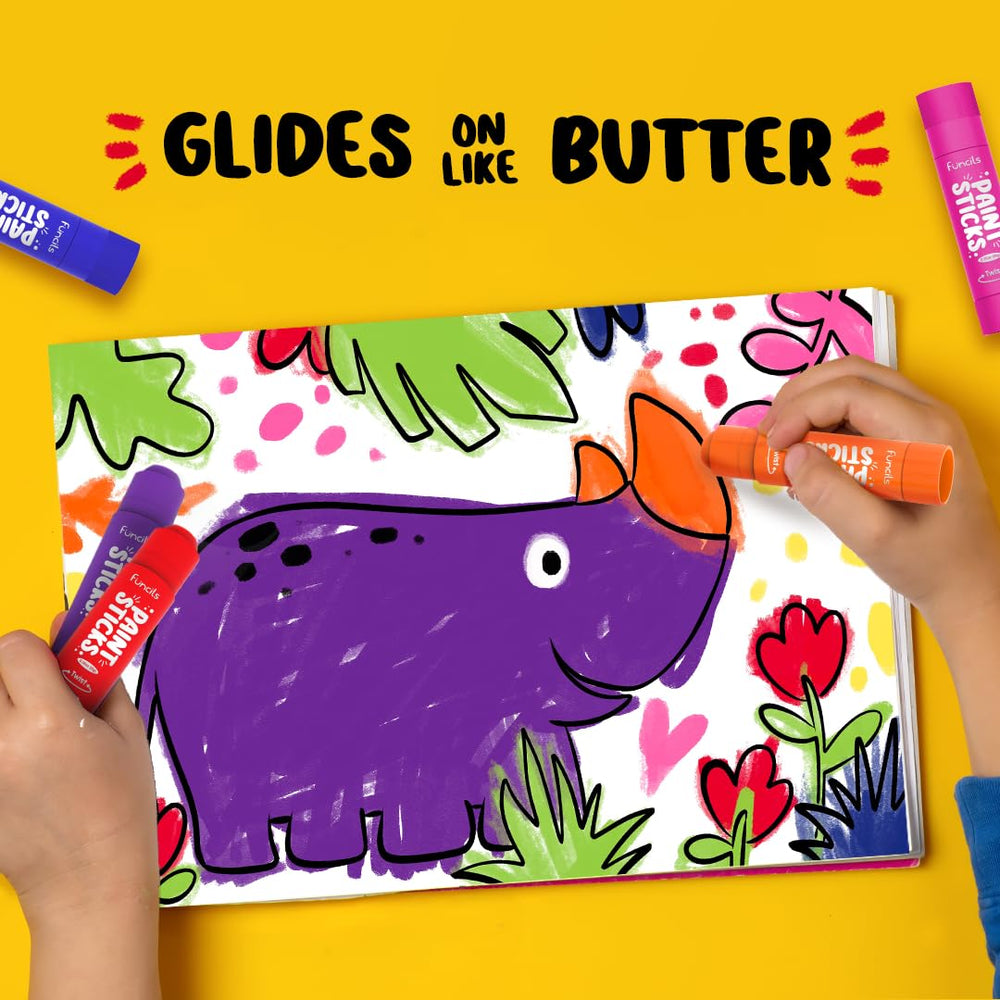Funcils washable paint sticks clean hands and fabrics after play
