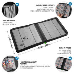 Side-loading pockets keep top loaders in place during movement.